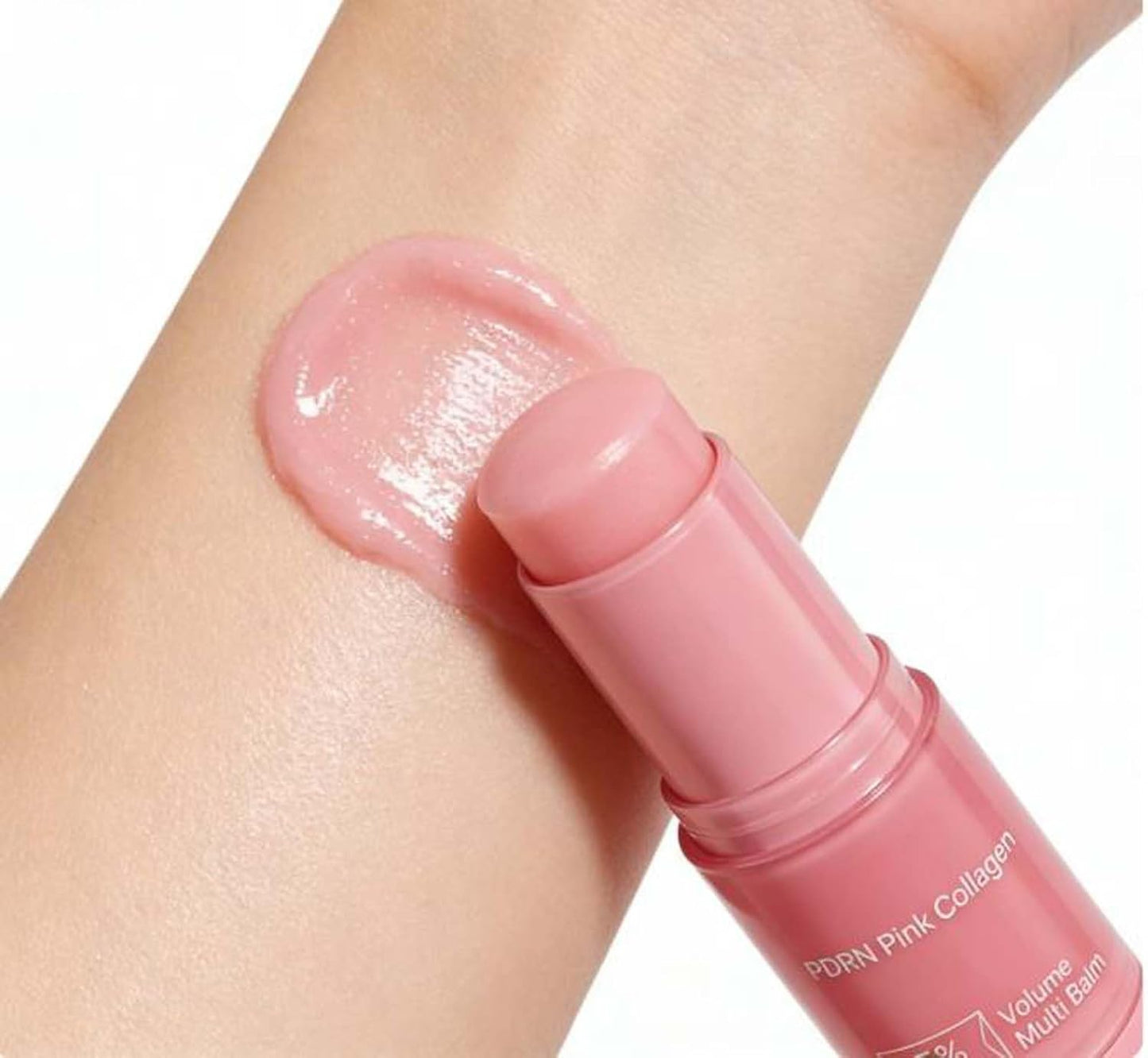 PDRN Pink Collagen Volume Multi Balm - Multi-Purpose Anti-Aging Face Stick for Under-Eye, Neck, Forehead & Smile Lines - Firming & Lifting Collagen Booster with Poly Deoxy Ribo Nucleotide (10G)